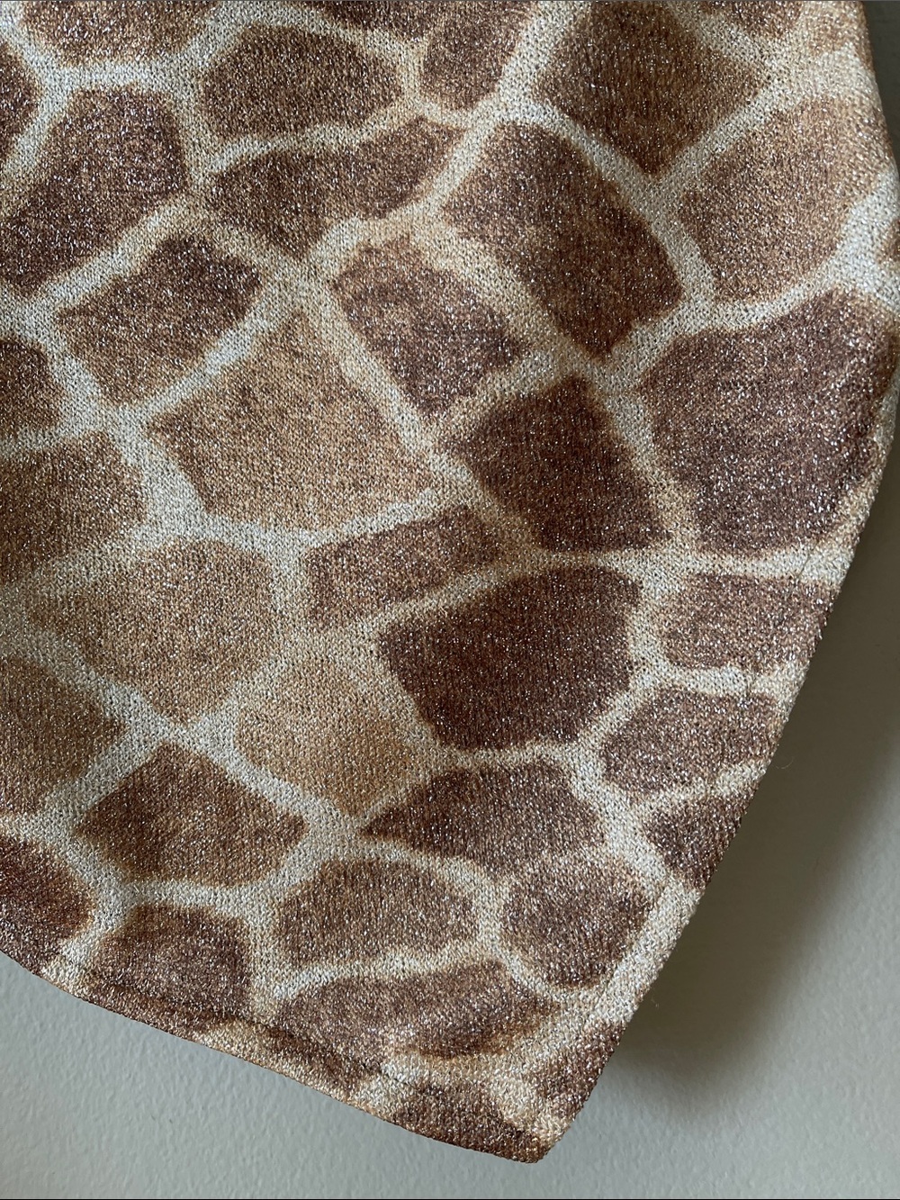 Zara Brown Giraffe-Print Cowl Neck metallic Lurex Tank top - Picture 2 of 6